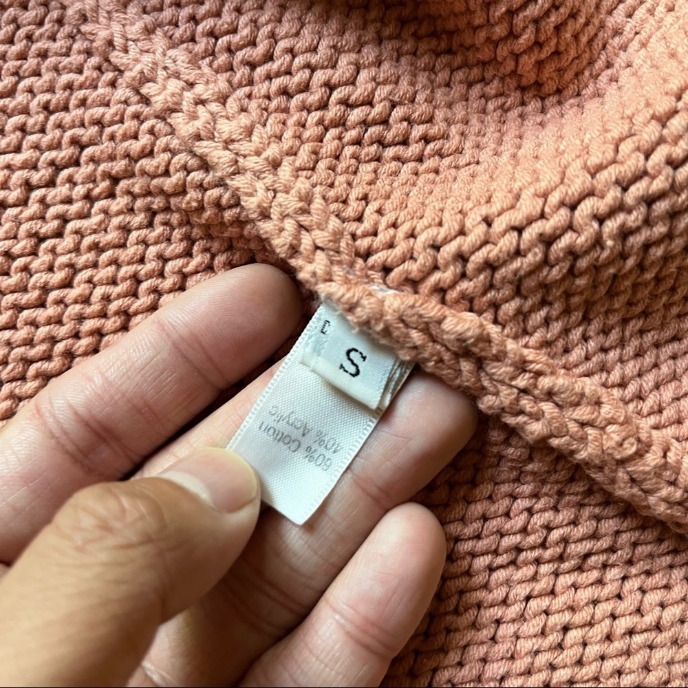 Souchi pink‎ knit buttonless long sleeve chunky sweater - Picture 4 of 4